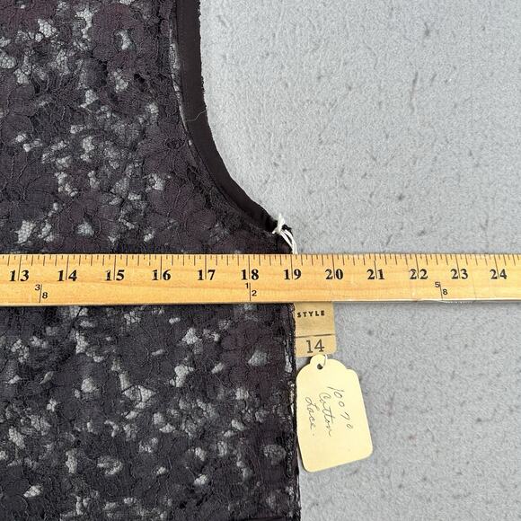 50s Frederick’s of Hollywood Black Sheer Cotton Lace Tank Top Small‎ Burlesque - Picture 13 of 16